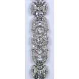 A Diamond Bracelet, 1920's style cocktail bracelet, 18ct white gold set with brilliant cut white