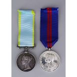 A Victorian Crimea Medal, unnamed, and a 1911 George V Delhi Durbar Medal