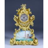 A 19th Century French Ormolu Mantel Clock, by Henry Marc of Paris, No. 8884, the 2.75ins silver dial