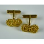 A Pair of 18ct Gold Cufflinks, with knot pattern faces, gross weight 16.3g