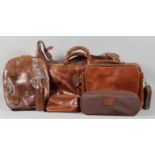 A Selection of The Bridge Brown Leather Bags, including - a travel bag, 19ins x 10ins x 17ins, a