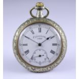 Three Open Faced Fusee Lever Pocket Watches and One Keyless Lever Pocket Watch, comprising - a