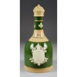 A Copeland Late Spode Pottery Whisky Decanter and Stopper, with shallow moulded reliefs of King