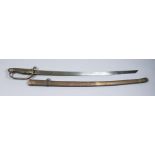 A Japanese Naval Style Sabre, blade is etched on both sides, with Kanji, Serial No. 46127, no