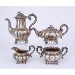 An Early Victorian Silver Four-Piece Tea and Coffee Service, by Joseph & Albert Savory, London 1837,