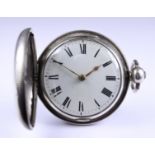 Three Silver Cased Fusee Lever Pocket Watches, comprising - a full hunting cased pocket watch by G.