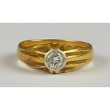 A Solitaire Diamond Ring, Modern, 18ct gold set with a brilliant cut round diamond approximately .