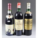Three Bottles of Wine, comprising - one bottle Chateau Leoville Poyffere, 1972, one bottle Chateau