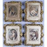 Late 18th Century English School - Four coloured engravings - "The Four Seasons", each 3.25ins x 2.