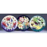 A Limited Edition Moorcroft Pottery Year Plate for 2001, No.1 of 750, 8.875ins diameter, a Golden