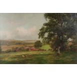 Charles Sims (1873-1928) - Oil painting - Rural landscape (thought to be Lodsworth, West Sussex),