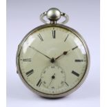 Three Silver Cased Open Faced Lever Fusee Pocket Watches, comprising - one by H Stuart, Liverpool,