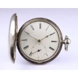 Three Silver Cased Fusee Lever Pocket Watches, comprising - a full hunting cased watch by Fred