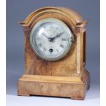 A Late 19th Century German Walnut Cased Mantel Timepiece, by Lenskirch, No. 962537, the 3.75ins