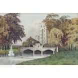 J. W. Mayton - Watercolour - "Outfall of the Westbourne, Kensington Gardens", signed, 5.75ins x 8.