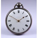 Three Silver Cased Fusee Lever Pocket Watches, comprising - a full hunting cased pocket watch by