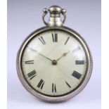 A Silver Pair Cased Open Faced Verge Pocket Watch by T Taylor, Liverpool, 1823, 55mm