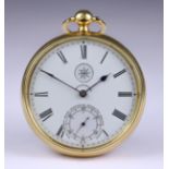 An 18ct Gold Open Faced Fusee Lever Pocket Watch, by The London Watch Company, 35 Myddleton