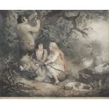 William Ward (1766-1826) after George Morland (1763-1804) - Coloured mezzotint - "The Woodcutter",