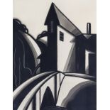 Conway Martin (20th Century) - Two linocuts - "The Mill House", signed and titled to mount, 12ins