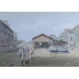 ***Gerald Norden (1912-2000) - Three watercolours - "Boat Repair Yard, San Trovaso, Venice",