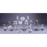 Swarovski Crystal - Collection of Seventeen Silver Crystal Models, including - 'Kingfishers', 4ins