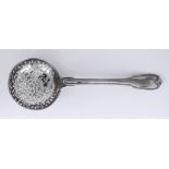 An Early 19th Century Continental Fiddle and Thread Pattern Sugar Sifter Spoon, possibly Dutch -