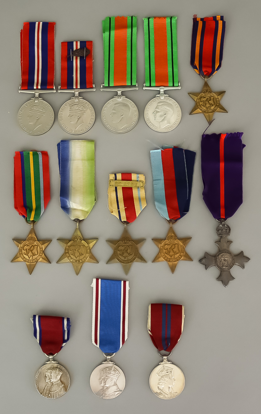 A Collection of George VI Second World War Medals, - two 1939/45 War medals, one with oak leaf,