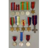 A Collection of George VI Second World War Medals, - two 1939/45 War medals, one with oak leaf,