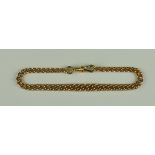 A 9ct Gold Curb Link Bracelet, Modern, 190mm overall, gross weight 9.7g