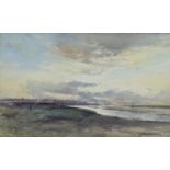 David West (1868-1936) - Watercolour - Coastal scene with stormy sky, signed, 6ins x 9.75ins, in