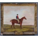 Manner of John Dalby of York 1810-1865) - Oil painting - "Portrait of Chestnut Mare with Jockey