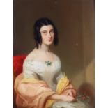 Early 19th Century British School - Pair of oil paintings - Seated portraits of a lady and