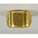 A Masonic Ring, 20th Century, 18ct gold, size O+, gross weight 13.7g