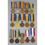 Four George V First World War War Medals, including - to 82272SJT.R.Wright.R.E., nine George V