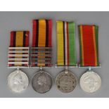A Victoria South Africa Medal to 5657 Pte J. Small. 18th Hussars, with five bars - "South Africa