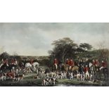 After Francis Grant (1803-1878) - Coloured mezzotint - "Sir Richard Sutton and the Quorn Hounds",