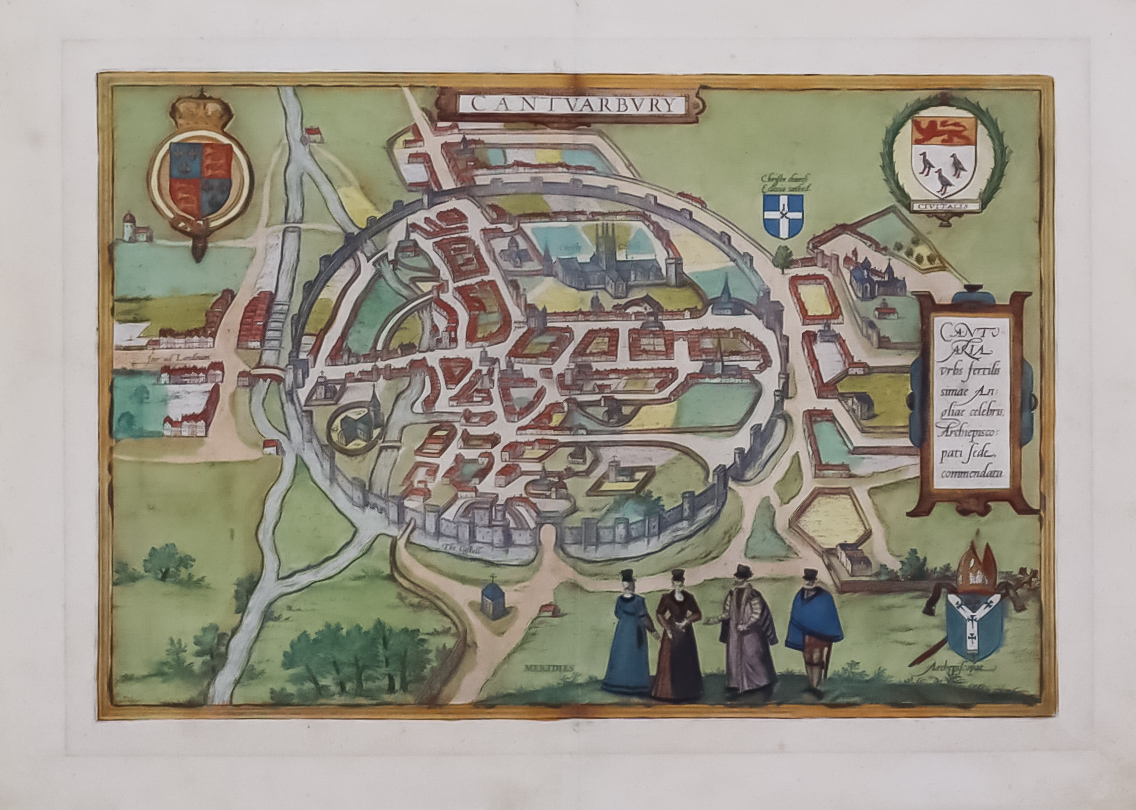 Georg Braun (1541-1622) and Frans Hogenberg (circa 1536-1588) - Coloured engraving - Birdseye view