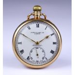 Two 9ct Gold Pocket Watches, comprising - an open faced keyless lever pocket watch by John Elkan