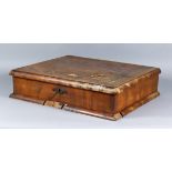 An Oyster Wood Rectangular Lace Box, 18th Century, the top inlaid with matched veneers and