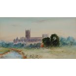 William Sylvester (19th/20th Century) - Watercolour - "Canterbury from the Meadows" - View looking