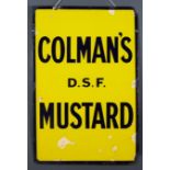 A "Colman's D.S.F. Mustard" Enamel Advertising Sign, Early 20th Century, 36ins x 24ins