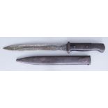A German World War II Mauser Bayonet, 10ins bright steel fullered blade, blade stamp 5705,