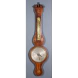 An Early 19th Century Mahogany Wheel Barometer and Thermometer, the 8ins diameter silvered dial
