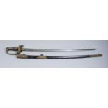 A Japanese 1914 Pattern Naval Commissioned Officers Parade Sabre, marked on underside of shell guard