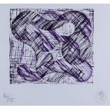 Richard Deacon (born 1949) - Relief engraving - "1 + 1 = 10 Black/Purple (2013)", No. 14 of 15, with