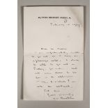 Sir Henry Maximilian "Max" Beerbohm (1872-1956) - Handwritten letter signed 'Max Beerbohm' to