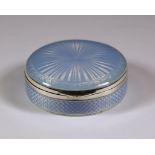 An Early 20th Century Continental Silver, Silver Gilt and Pale Blue Opalescent Enamel Circular