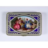 An Early 20th Century Continental Silver Gilt and Enamel Rectangular Box, with import mark for T.C &