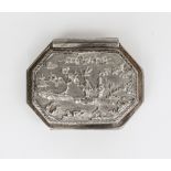 An Elizabeth II Cast Silver Octagonal Snuff Box, by W C S, London 1979, the lid and sides cast and